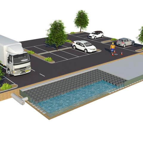 Watershell betonnen infiltratieveld