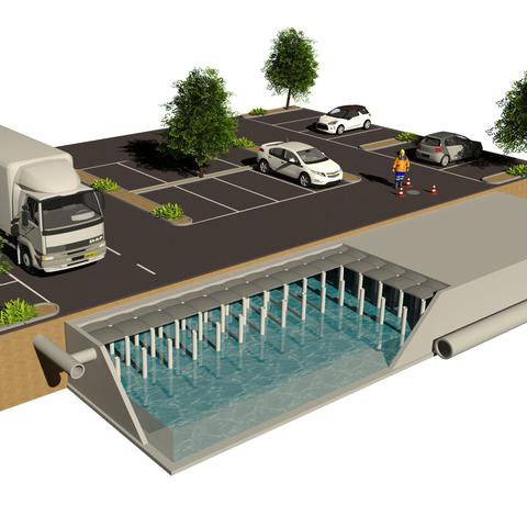 Watershell betonnen waterbergingskelder